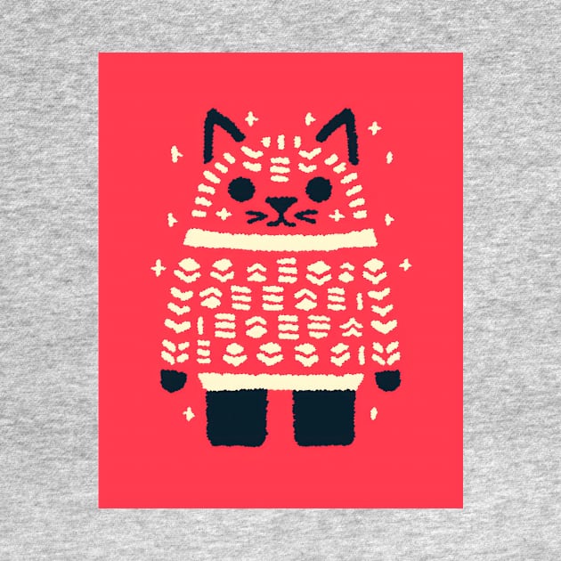 Cute Cat In Christmas Sweater by DustedDesigns